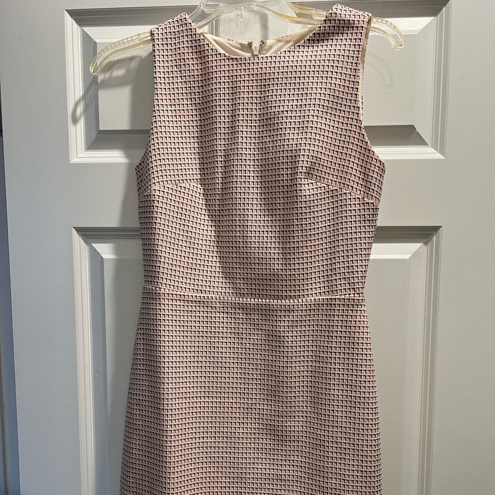 LOFT Pink Textured Sleeveless Midi Dress